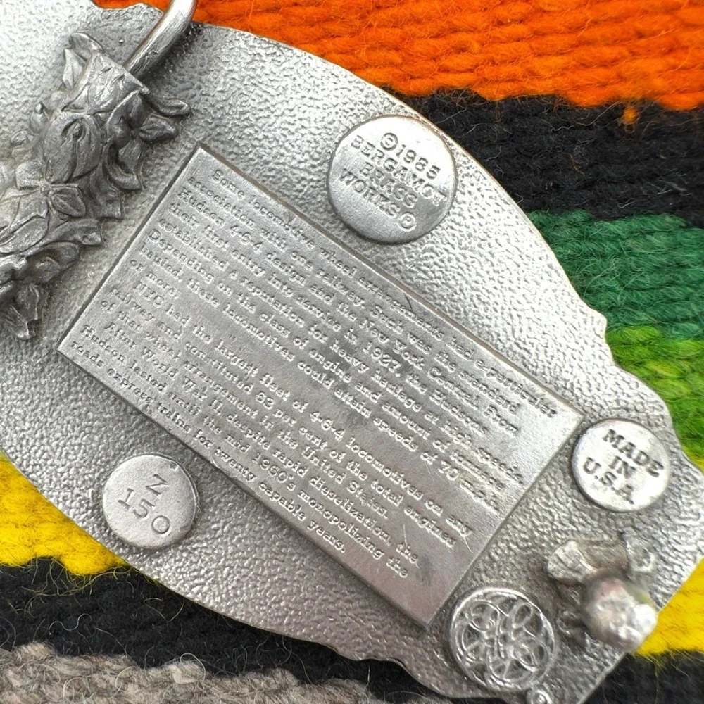 Vintage 1985 Belt Buckle Steam Locomotive 4-6-4 Hudson New York Central‎ 5417